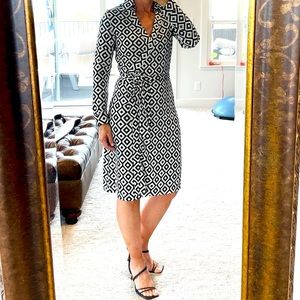 Angl black & white wrap dress